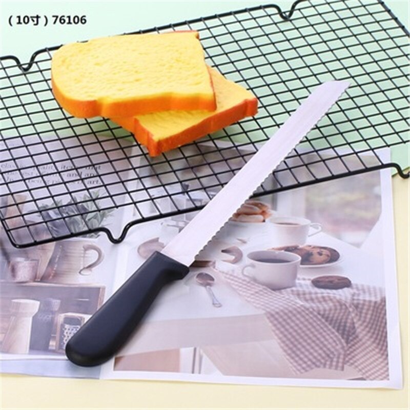Stainless Steel Serrated Bread Knife Transparent crystal Handle Toast Slicing Knives DIY Home Kitchen Pastry Biscuit Cutter