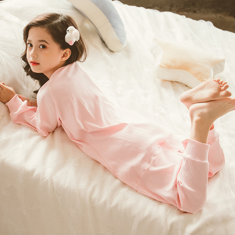 Fancy store piger jumpsuit pyjamas lynlås foran baby pyjamas et stykke bomuld børn nattøj prinsesse strik bukser til teenagere
