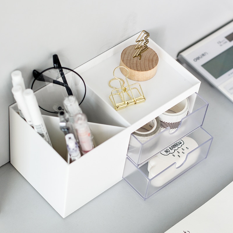 Multifunktionel desktop organizer holder taske makeup opbevaring box skole kontorpapir