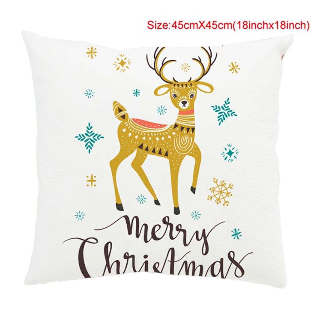 Capa de almofada quadrada natal elk geométrico dreamlike fronha capa de almofada decoração de casa sofá coxim