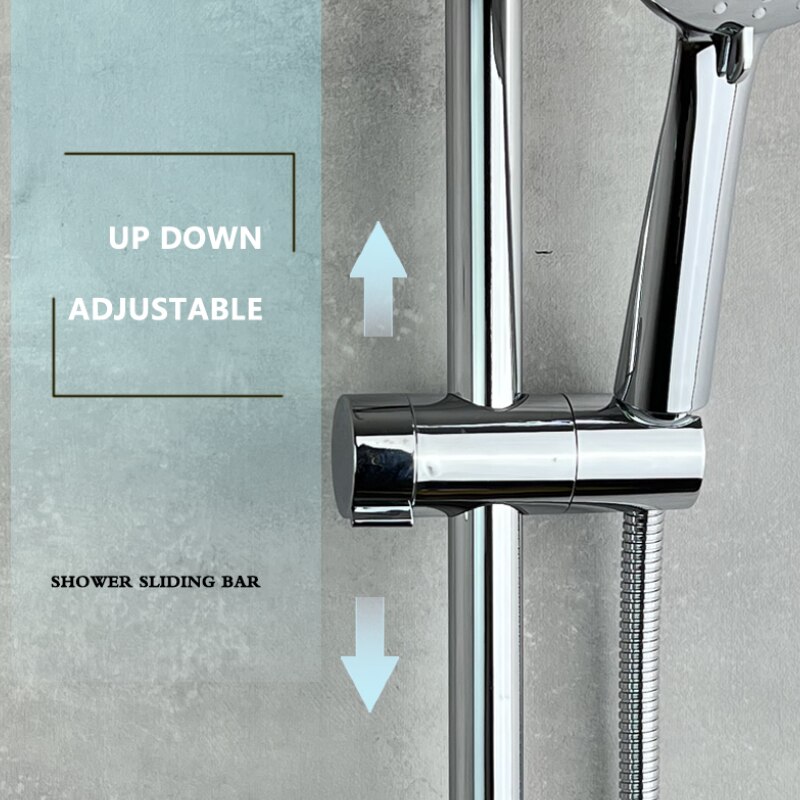 Shower Bar Angel Height Adjustable Sliding Hand Shower Bar Chrome Matt Black Stainless Steel 64cm Bathroom Fixtures