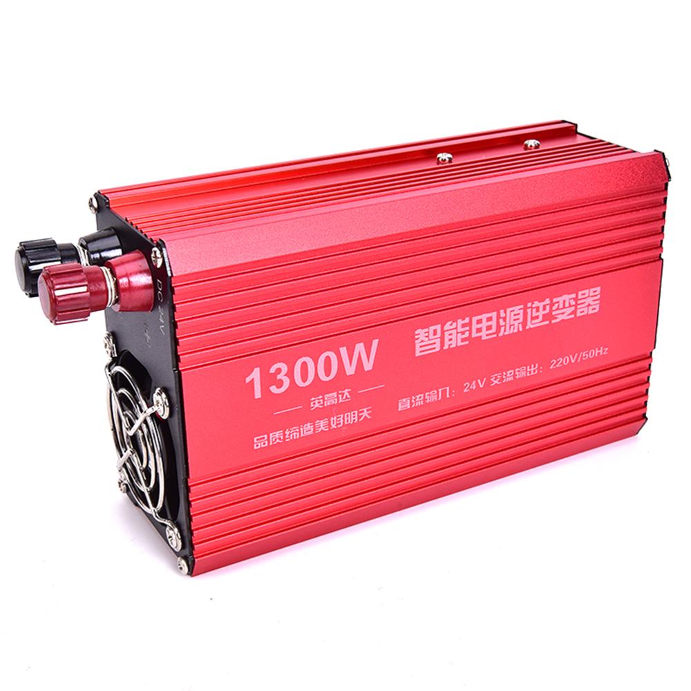 1300W 24V Car Solar Power Inverter Power Inverter Modified Sine Wave LCD Display USB Car Transformer Convert US Plug