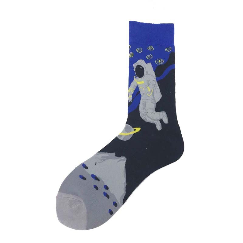 autumn and winter outer space socks 1 cotton socks couple tube socks cartoon alien socks: 12