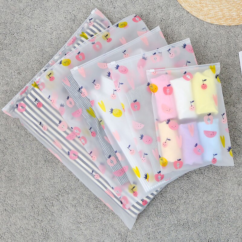 Pochette transparente avec impression de motifs de fruits, organisateur de toilette, sac de rangement à fermeture éclair, outils de Collection ménagers mignons à la