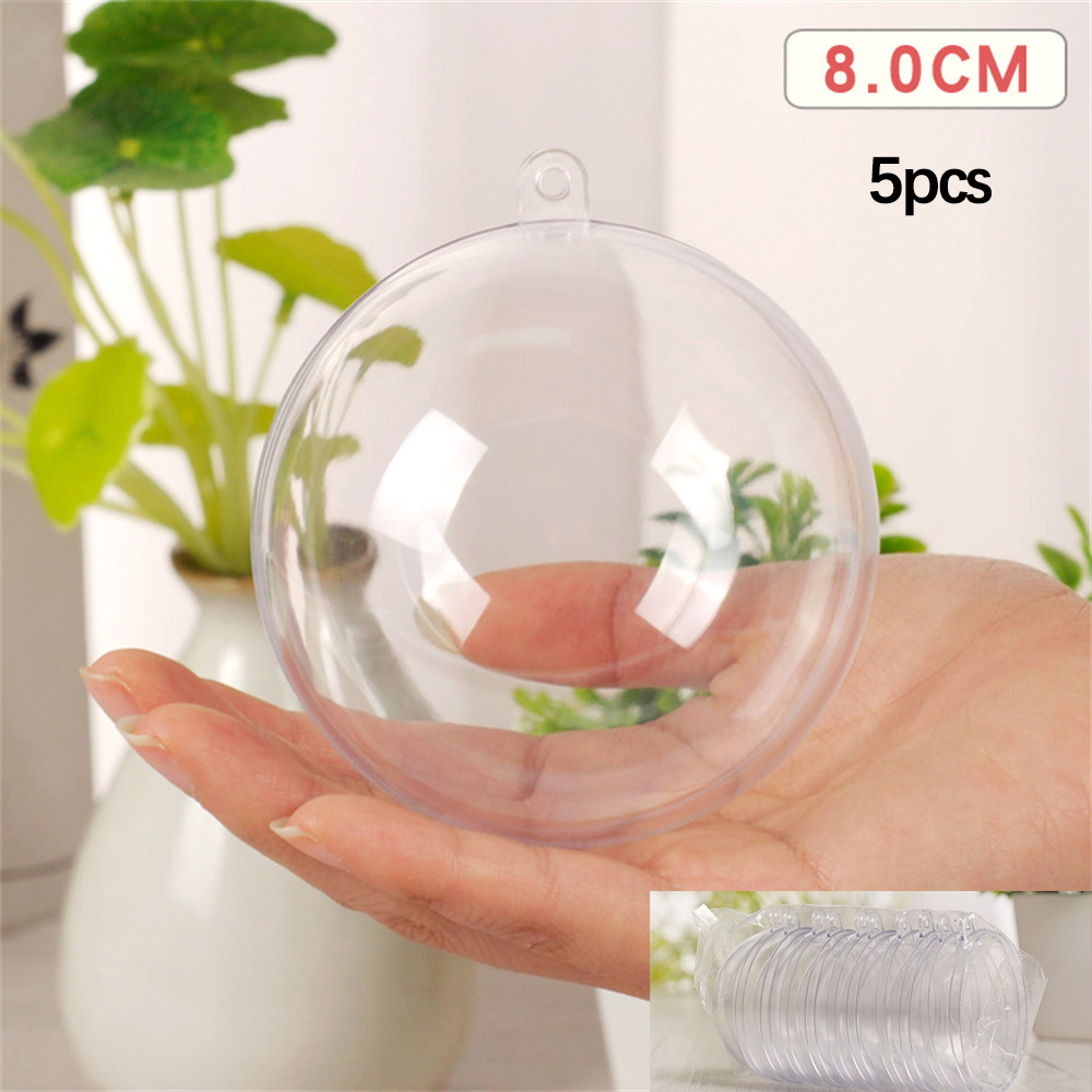 4-12 cm Weihnachten Transparente Kugel Kunststoff Befüllbare Flitter Weihnachtsbaum Hängende Ornamente Dekoration für Zuhause Neujahr Party: Burgunderrot