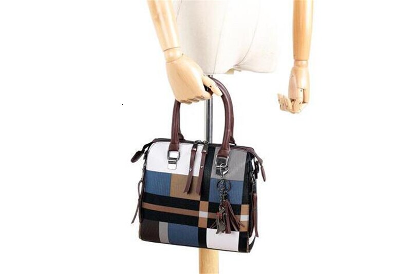 Composite Bags for Women Luxury Handbags Women Bags Crossbody Bag Female Plaid Tassel Summer Beach Bag Tote Handbag Set