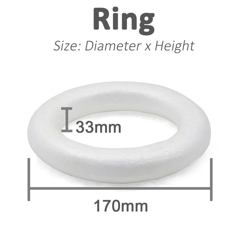 1Pc Round Foam Ring XMAS Polystyrene Styrofoam Foam Ring For Craft DIY Accessory Handmade Wedding Party Decorations Home Supplie: 17cm