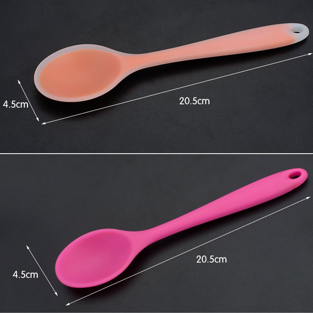Visuelle berühren 1PC Mini Silikon Löffel 20,5 cm/8 "Bunte Löffel Geschirr Kochen Werkzeuge Utensil Zufällig Gesendet tisch Geschirr