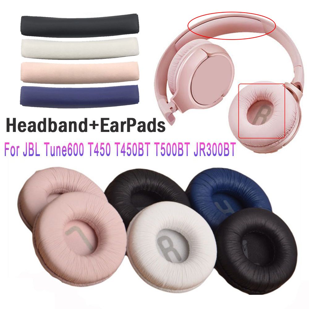 Vervangende Oorkussens Compatibel Voor Jbl Tune600 T500bt T450 T450bt Jr300bt Hoofdtelefoon Headset 70Mm Zacht Lederen Oorkussenhoes