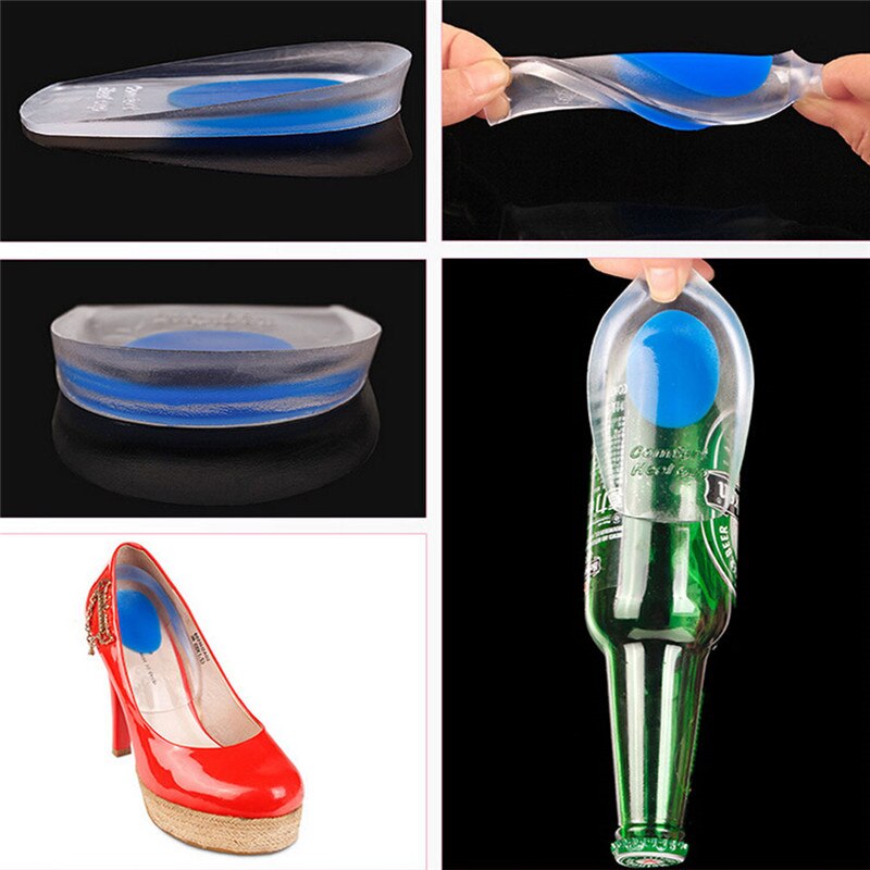 Palmilhas de silicone ortopédicas para a dor do dente do calcanhar pés massageador calcanhar sapatos anti deslizamento almofada altura aumento tenis feminino esportivo