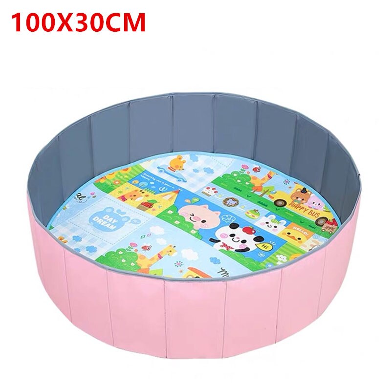 JayCreer 100X30CM / 120X30CM Ball Pits Kids Ball Pit Ball Tent Toddler Ball Pit NOT INCLUDE CUSHION: Pink Grey 100CM