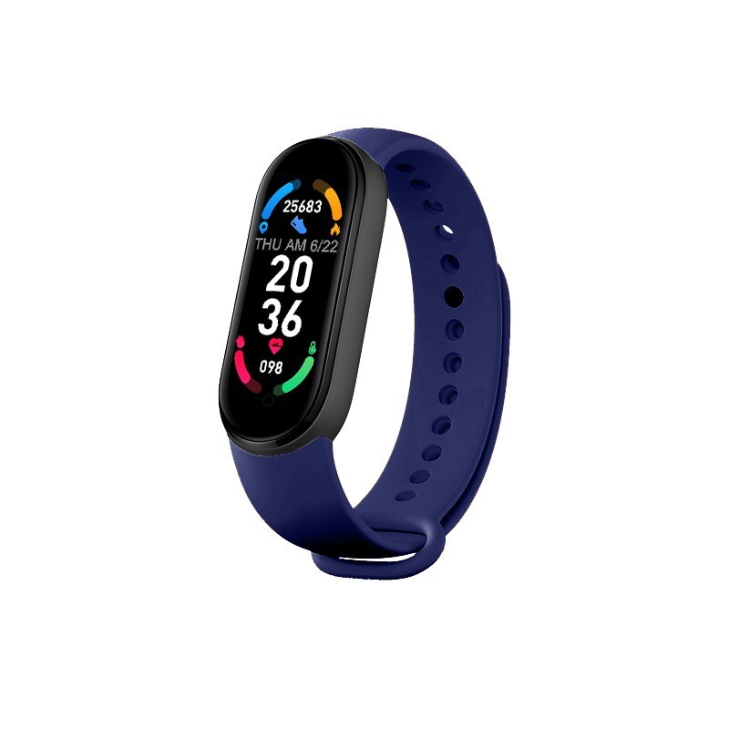 M6 Smart Armband Horloge Fitness Tracker Hartslag Bloeddrukmeter Kleur Screen IP67 Waterdicht Voor Mobiele Telefoon: Blauw