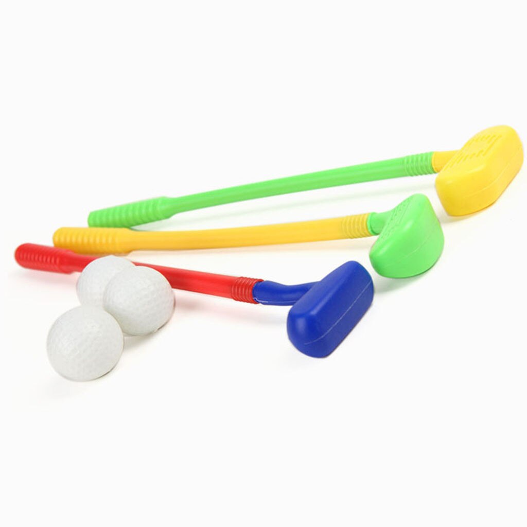 3PCs Golf clubs,3PCs Balls Mini golf club set Golf Clubs Children Plastic Toys Leisure Sports Mini Golf Club Set