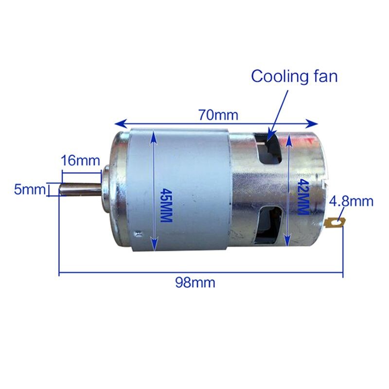 795 DC Motor Large Torque high speed High Power DC12V-24V Universal Motor Double Ball Bearing Mute High Speed Round Axis