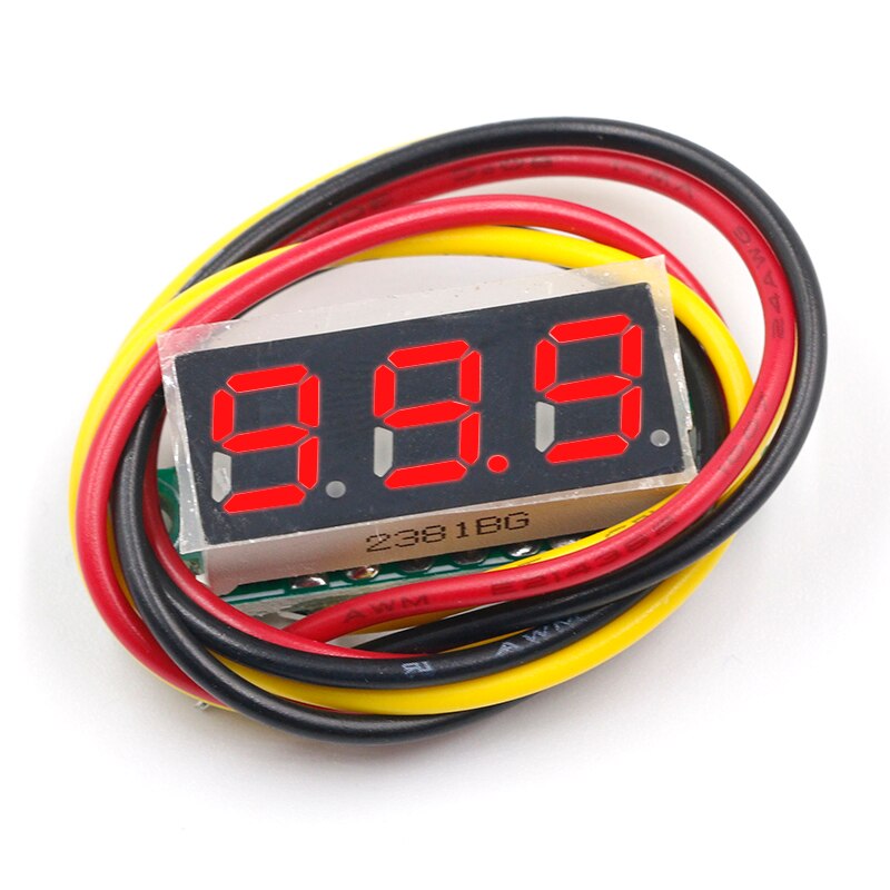 Three line precision DC digital voltmeter head LED digital voltmeter DC4.5V-30V 0.28 Inch Mini Digital Voltmeter 0-100V