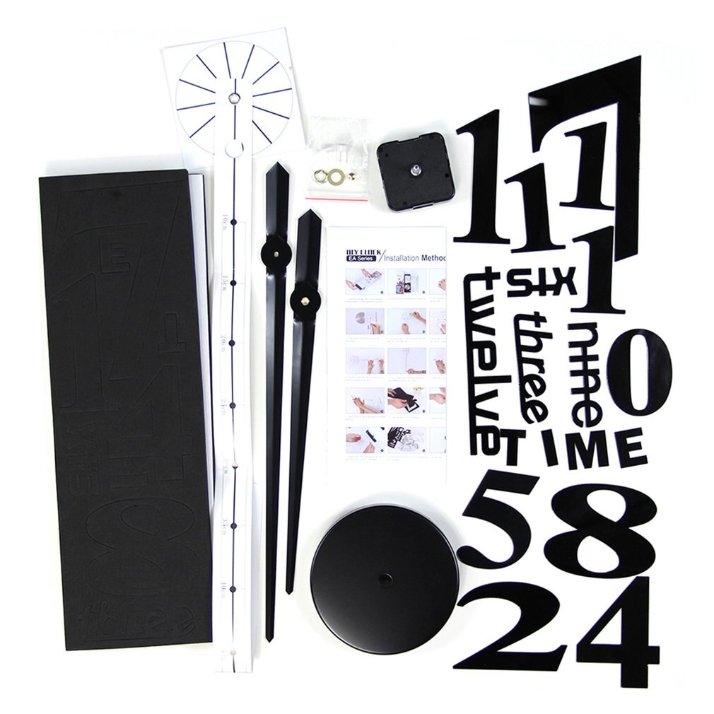 1Pc 3D DIY Big Mirror Wall Clock Modern Large Decorative Wall Clocks Watch Wall Unique