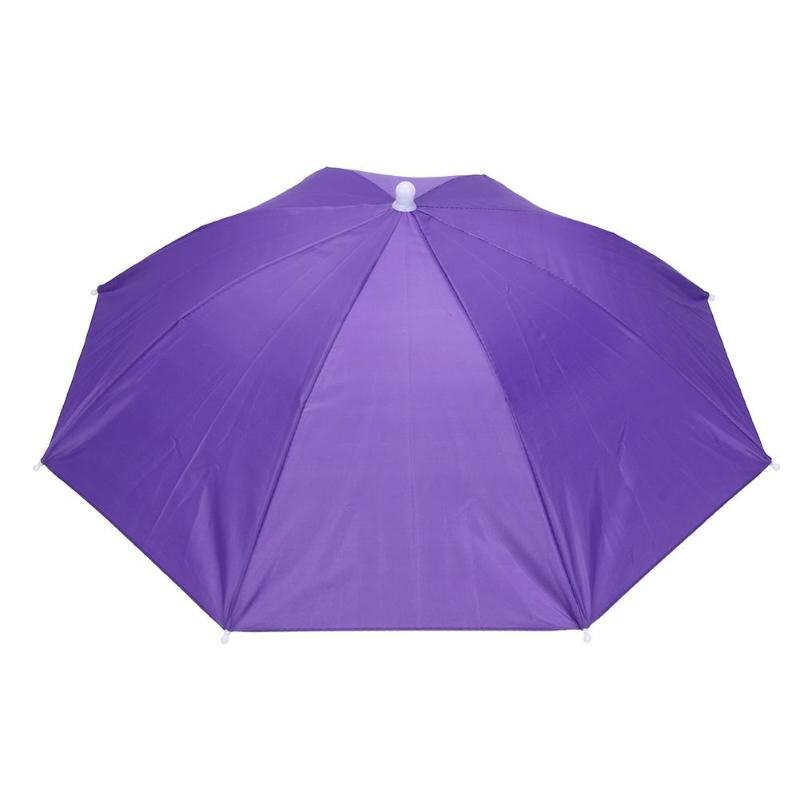 Sombrilla plegable para exteriores, sombrilla, sombrilla, sombrero, banda elástica antilluvia, protector solar de pesca para exteriores, herramienta para sombreros, sombrillas: Púrpura