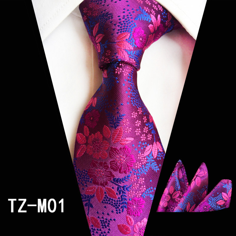 Ricnais Mode 8cm heren Zijden Stropdas Set Rood Groen Paisley Bloemen Handkershief Stropdas Pak Business Bruiloft Formele Hals ties Set