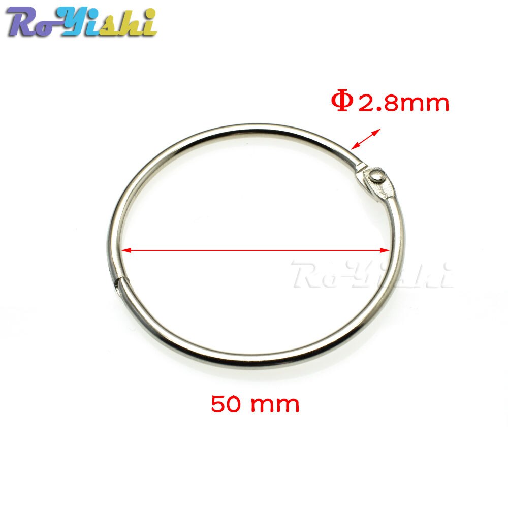 Losbladige Boek Bindmiddel Scharnier Snap O Ring Vergrendeling Sleutelhanger Metalen Ambachtelijke Onderdelen: 10pcs / Inner Dia 50mm