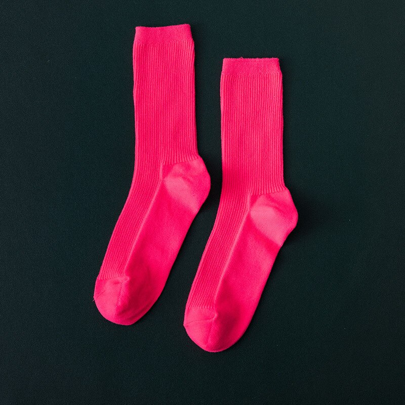 Chaussettes néon Harajuku pour femmes, Streetwear Hip-Hop, 17 couleurs fluorescentes, couleurs vives bonbons, sympas, pour adolescentes et filles, danse de rue: 8