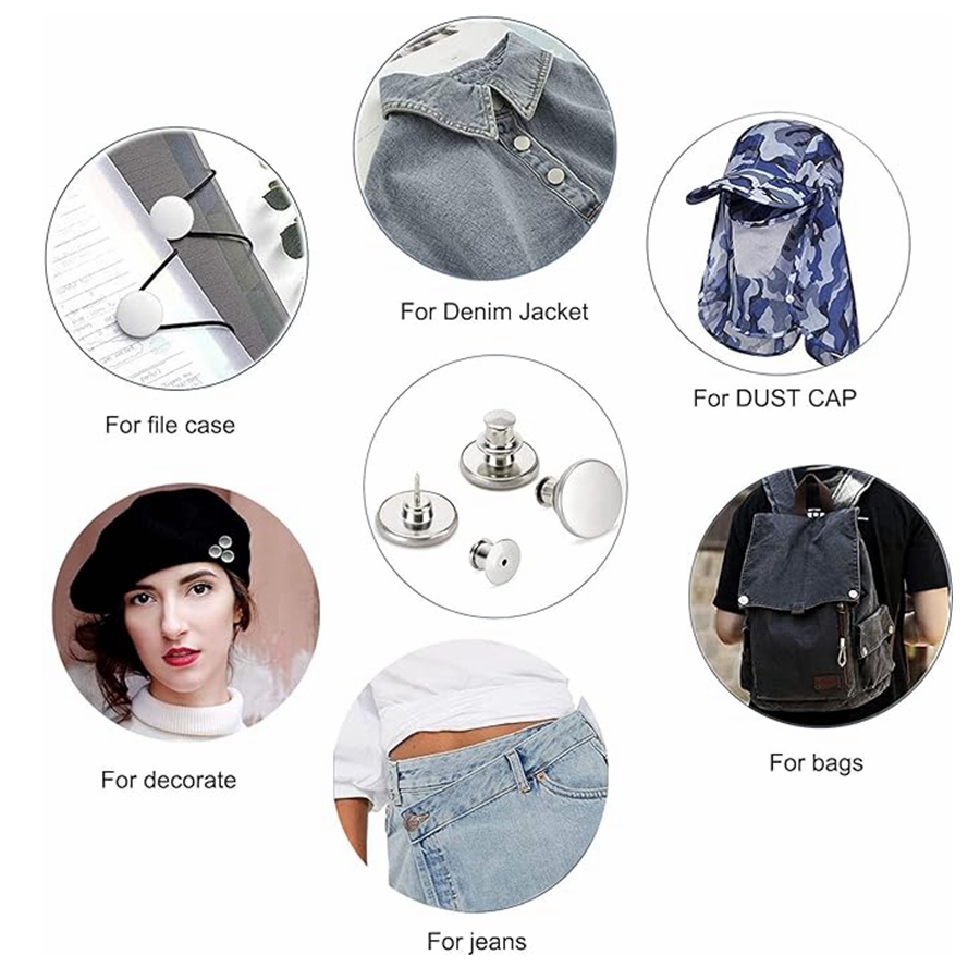5-delige drukknoop metalen knoppen jeans taille knoppen perfecte pasvorm aanpassen zelf gratis nagel twist geen naad naaien knoppen
