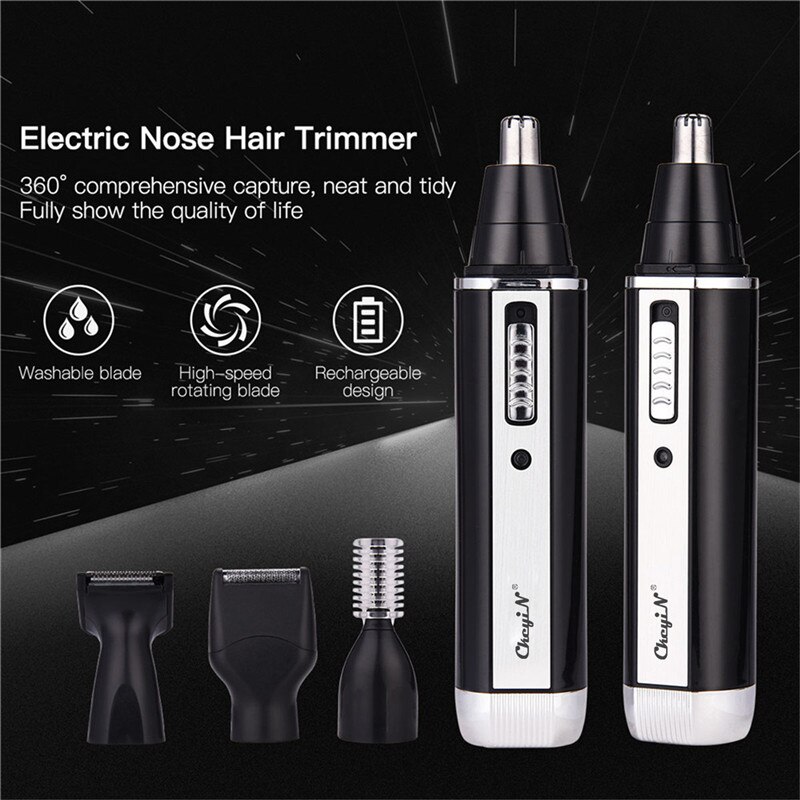 4 In 1 Professionele Elektrische Oplaadbare Neus En Oorhaar Trimmer Scheerapparaat Tempel Cut Voor Mannen Persoonlijke Verzorging Gereedschap S36