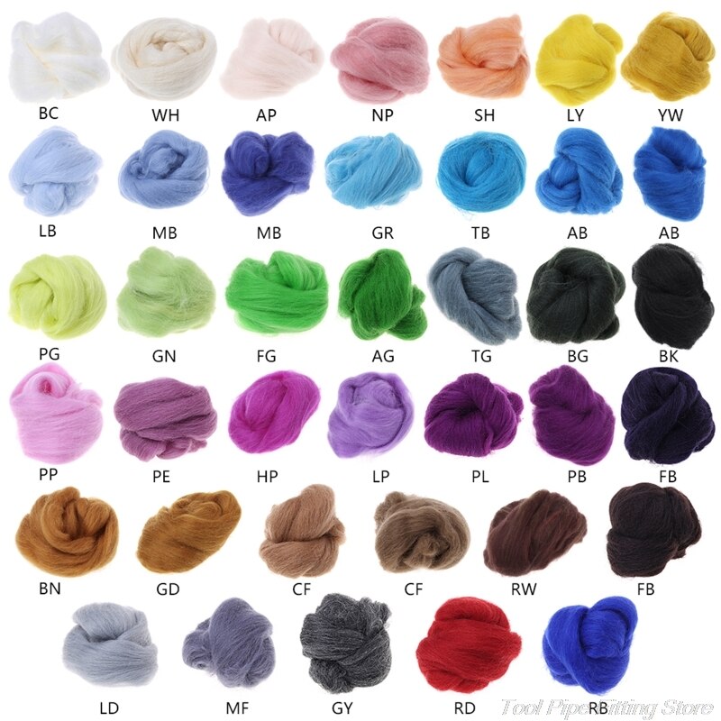 Mode Wol Corriedale Needlefelting Top Zwervende Geverfd Spinning Nat Vilten Fiber J27 21