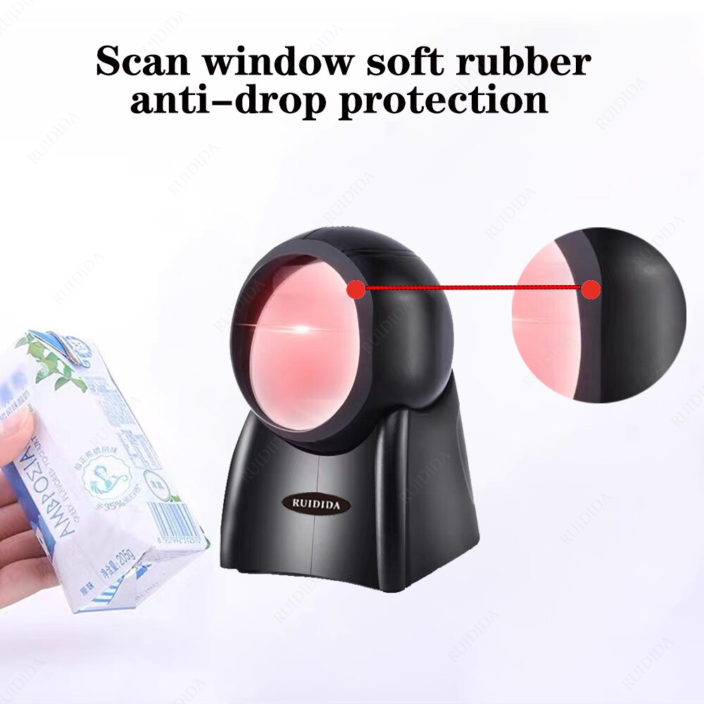 Price barcode scanner wired 1D 2D Code Desktop Reader usb Handfree qr Bar Code Scanner Platform leitor de código de barras