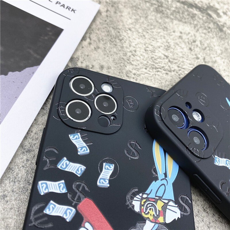 Trend Bunny miękki futerał na iPhone 11 12 Pro Max mini 7 8 6 6S Plus XR X XS MAX se silikonowy futerał na telefon luksusowa moda funda capa