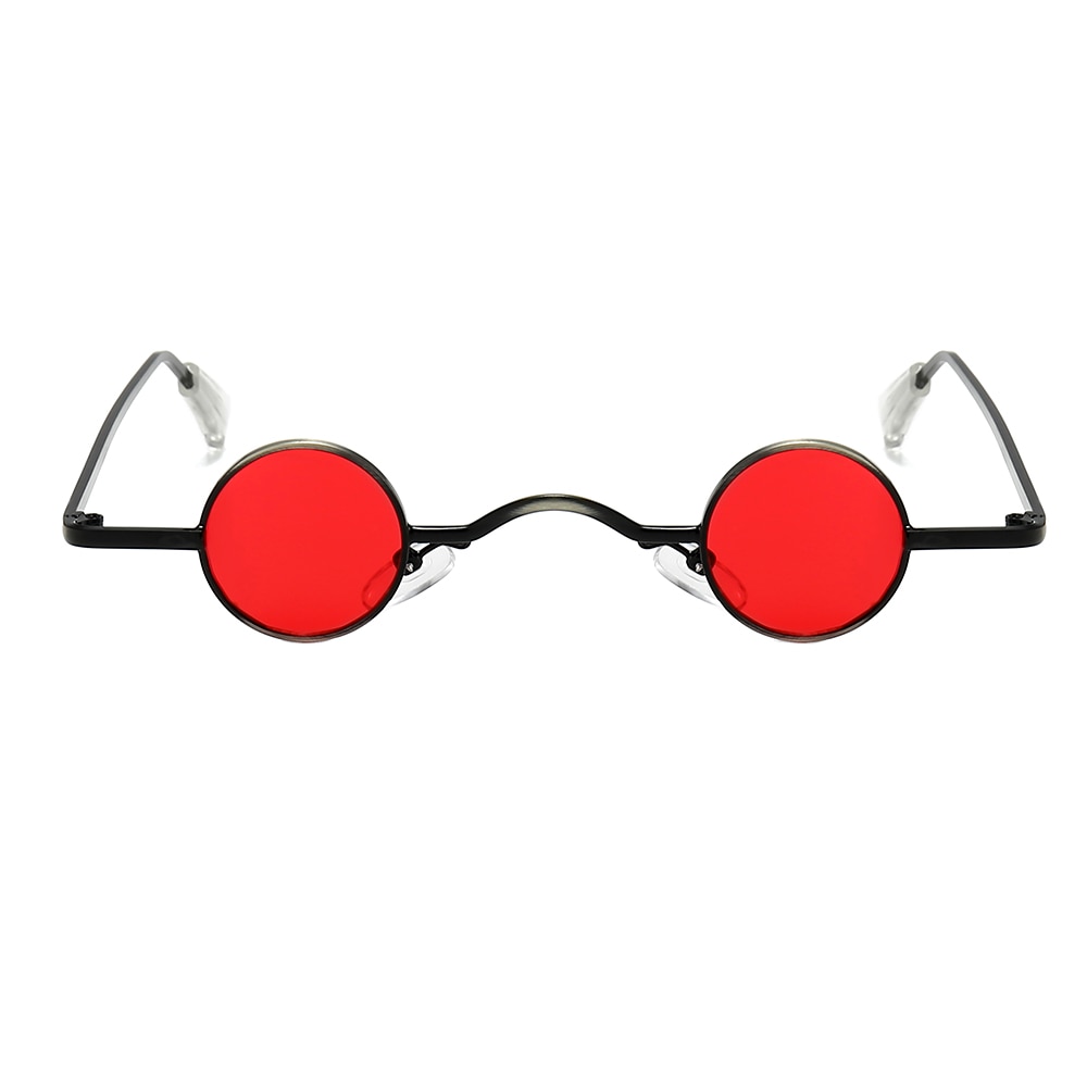 Retro Mini Vintage Ronde Gepolariseerde Zonnebril Mannen Zonnebril Vrouwen Metalen Frame Zwart Lens Brillen Rijden