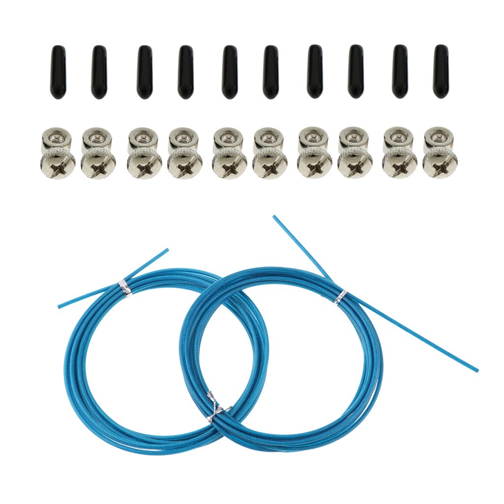 Replacement Jump Rope Cord Speed Rope Cable &amp; Screws Cap Collar Ends: Blue