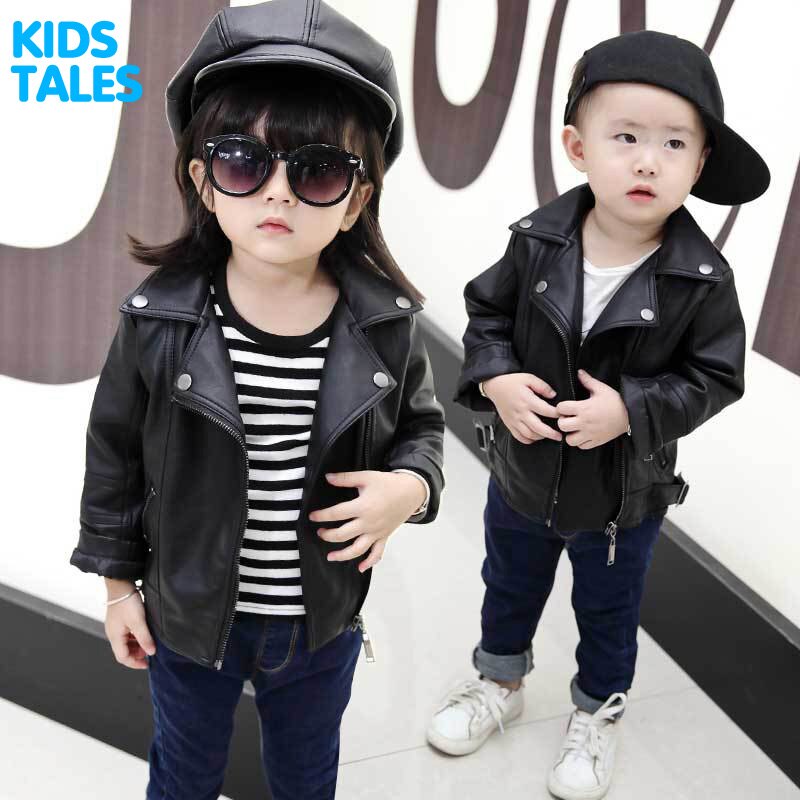 Girls PU Leather Jacket Boys Coats Autumn Spring Clothes Children Outerwear For Clothing Infant Kids Coat Baby Girl Jackets