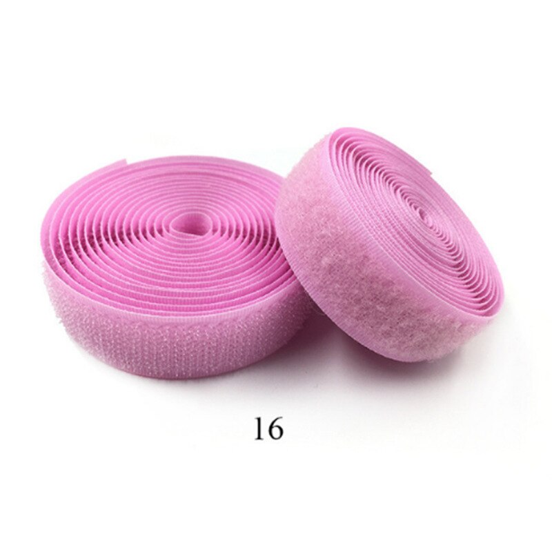20mm 2 meter par farverige velcro-klæbende klistermærker med krog og løkke farvetape kabelbindere sytilbehør: 2 meter 16