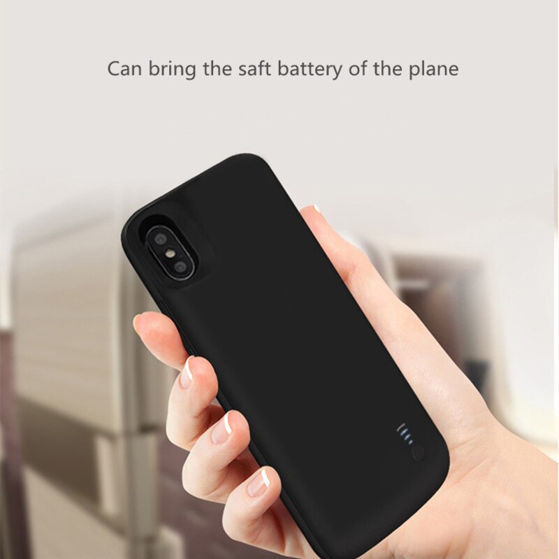 6000 mah bærbart powerbank-deksel for iphone xs max xr batterideksel 5000 mah batteriladeretui for iphone x xs powercase capa