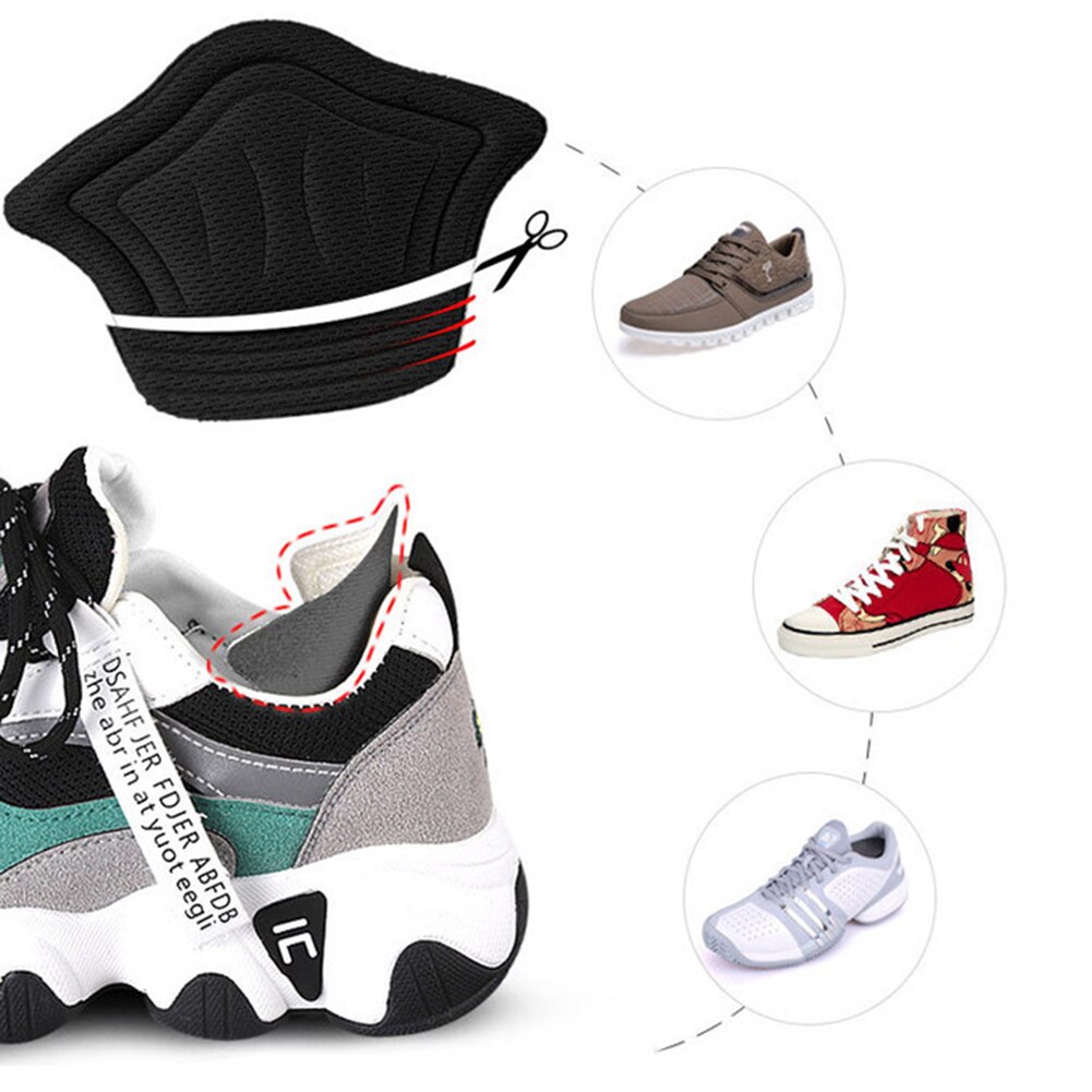 Plantillas para zapatos deportivos, almohadillas para el talón, tamaño ajustable, antidesgaste, almohadilla para los pies, plantilla de inserción, Protector para el talón, pegatina trasera, 2 piezas