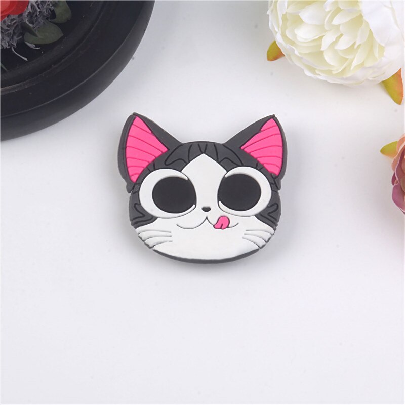 chat mignon dessin animé mobile anneau telephone portable porte carte accessoires telepsupport pour téléphone universel Coloré Téléphone Portable Accessoire Support Support Extensible Téléphones Poignée de Support: Cheese cat