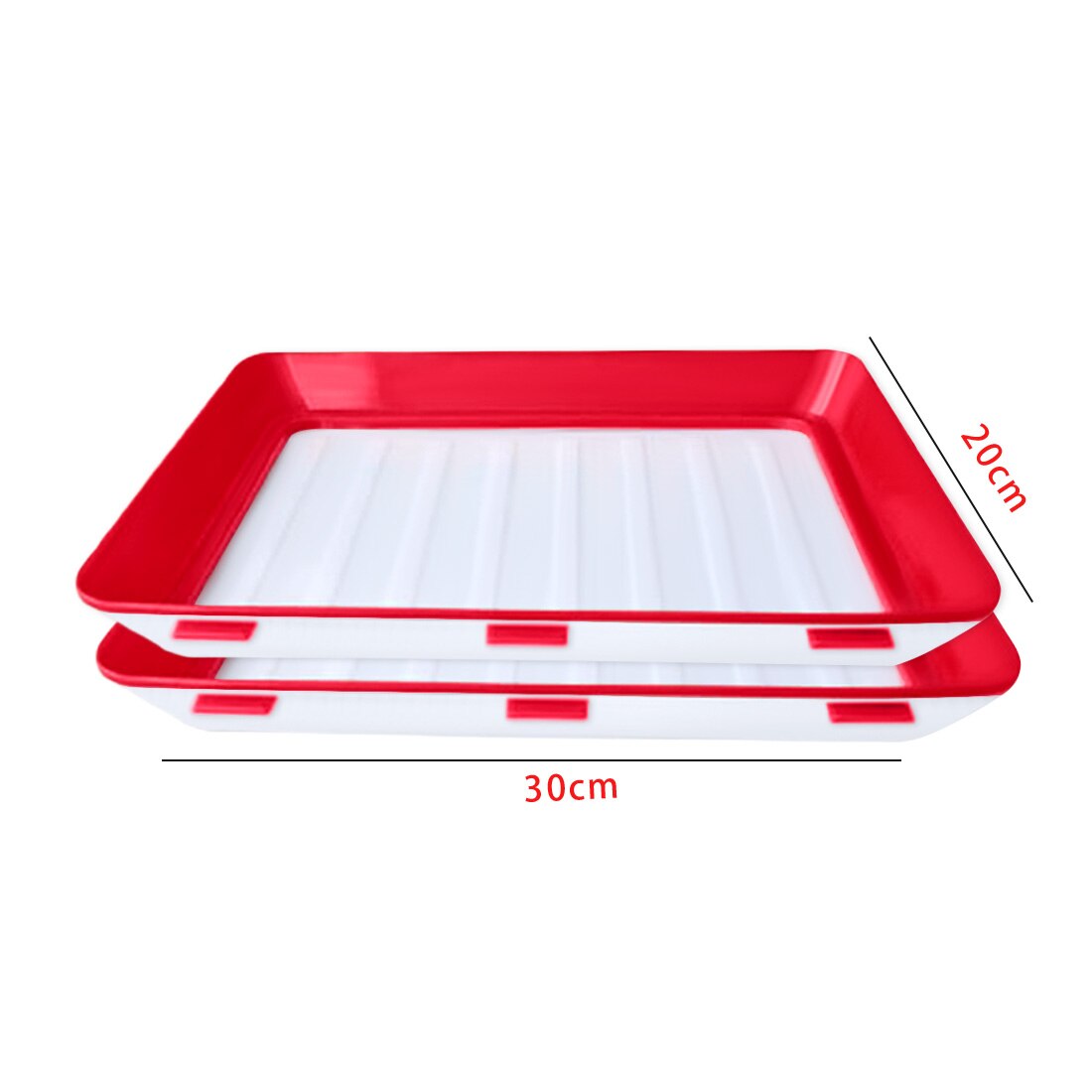 6/8pcs Food Storage Preservation Plate Plastic Refrigerator Food Tray Kitchen Decoration Container Set Fresh Food Serving Tray: 2pcs