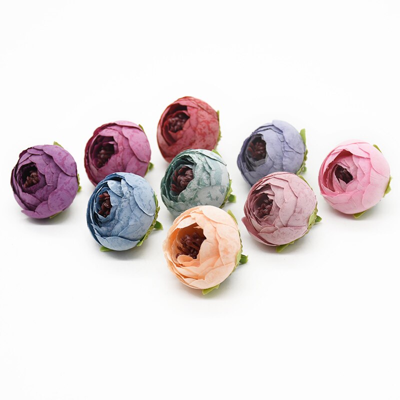 100 sztuk sztuczne kwiaty jedwabny pąki herbaty róże akcesoria robić dekoracji domu Diy broszka ślubna Scrapbooking nakrycia głowy kwiat na nadgarstek