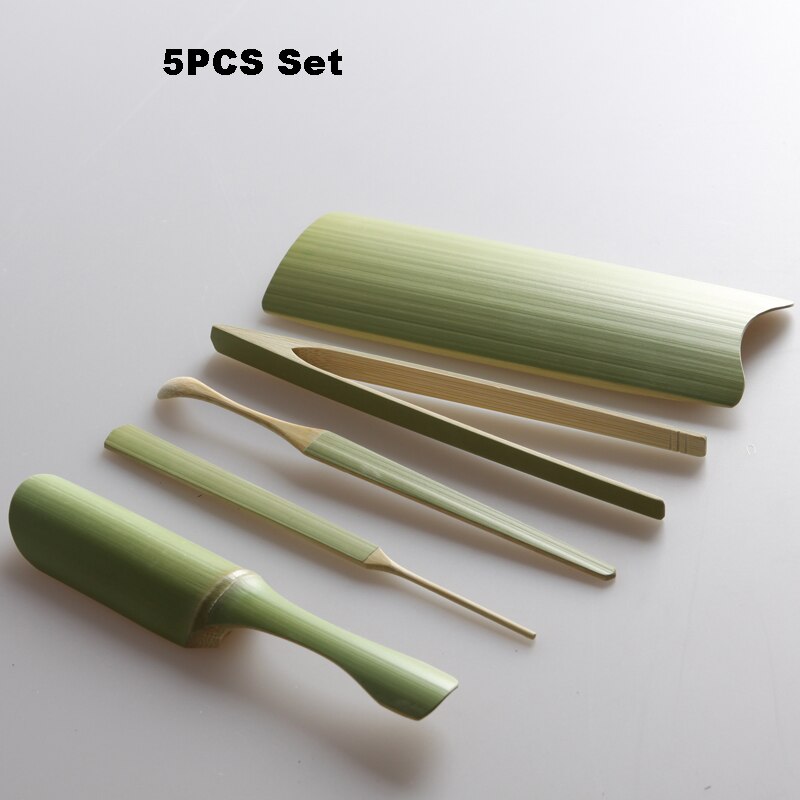 Service à thé en bambou naturel | Cérémonie du thé Chahe Cha Ze pelle à aiguille, pince d'extraction, service à thé Kung Fu ensemble d'accessoires, outil de café: C
