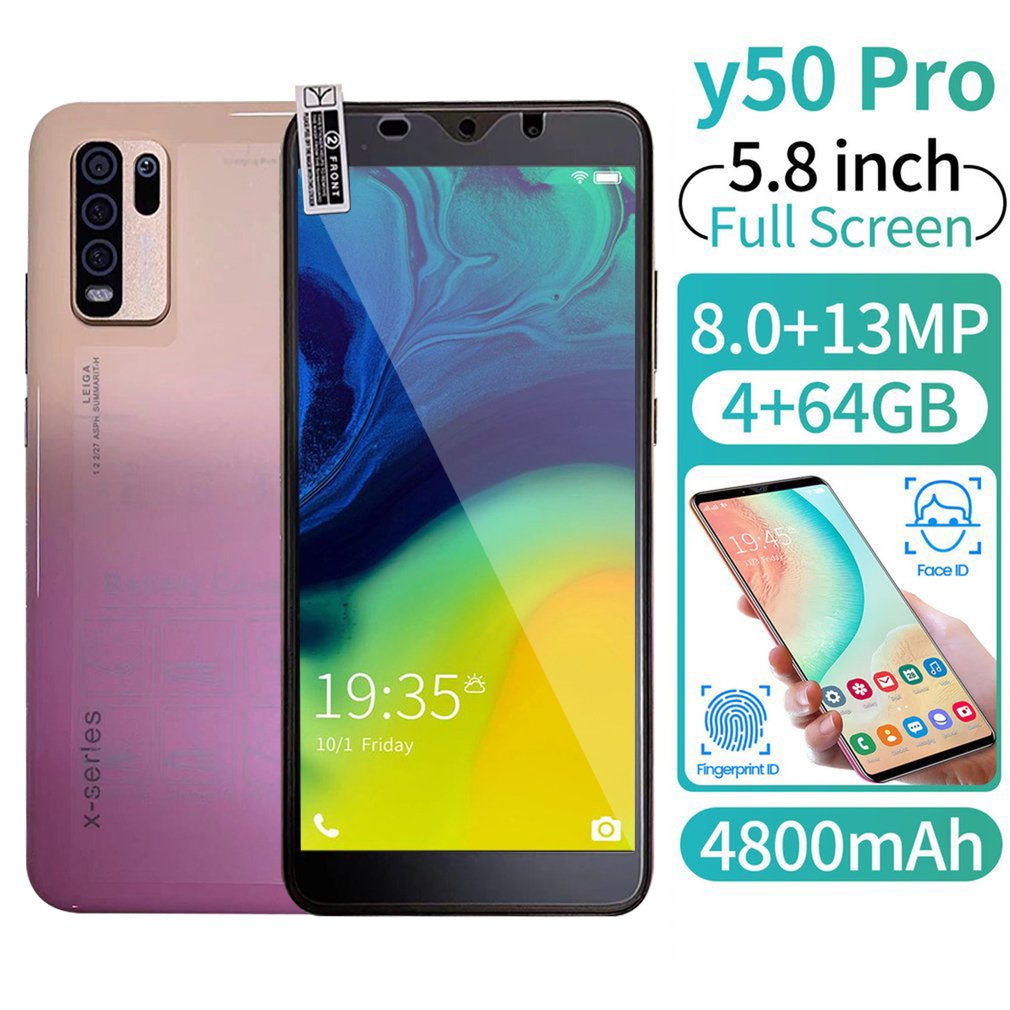 Y50 PRO – Smartphone Android 5,8 Pouces, Grand Écran, Double SIM, Double Attente, Tendance, Haute Résolution, 8 Cœurs