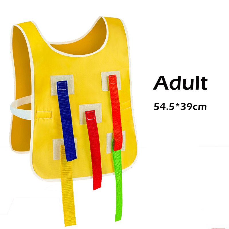 2Pcs Kids Outdoor Funny Game Vest Training Equipment Toys For Children Adult Boys Girls Teamwork Sport Game Toy: Adult Vest Yellow