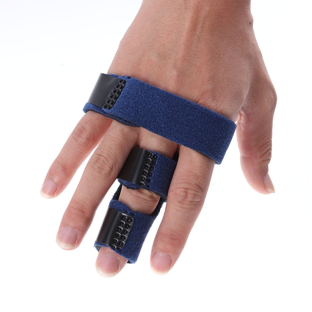 Udløserfinger forlængelse skinne justerbar fastgørelsesbælte håndstøtte (blå)