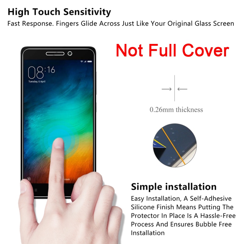 2 Piece 9H Clear Tempered Glass Screen Protector for Redmi S2 Go 3S 3X 3 2 Film HD Protective Glass for Xiaomi Redmi 4X 4A 4 Pro