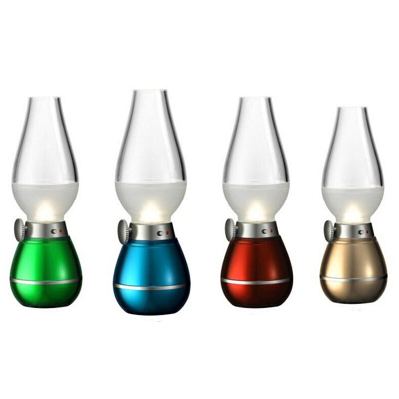 Retro Style Led Kerosene Lamp Blowing Control Lamp Desk Lamp Dimmable Usb Rechargeable Night Light Home Decoration