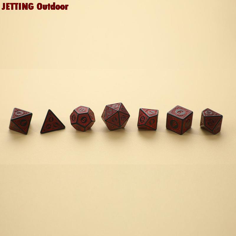 7 pz/set poliedrico 7-Die intagliato modello dadi Set D4 D6 D8 D10 D % D12 D20 per RPG DND forniture di gioco