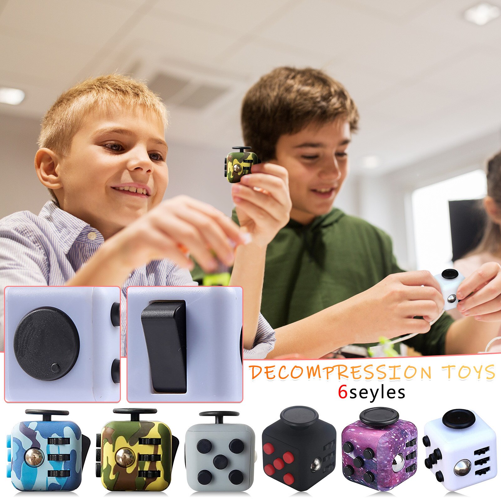 Fidget Cu Be Toys, Premium Fidget Cu Be,reduce Stress And Anxiety Relief For All Ages With Adhd Add Ocd Autism Kids