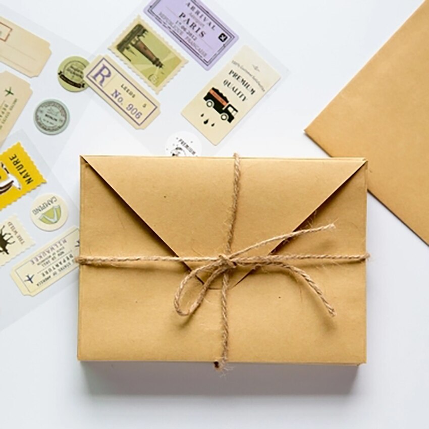 10 Stks/partij Kraft Enveloppen Kleine Bruin Kraftpapier Enveloppen Geschikt Voor Visitekaartjes, Uitnodigingen, Postkaart, Brief Zakken