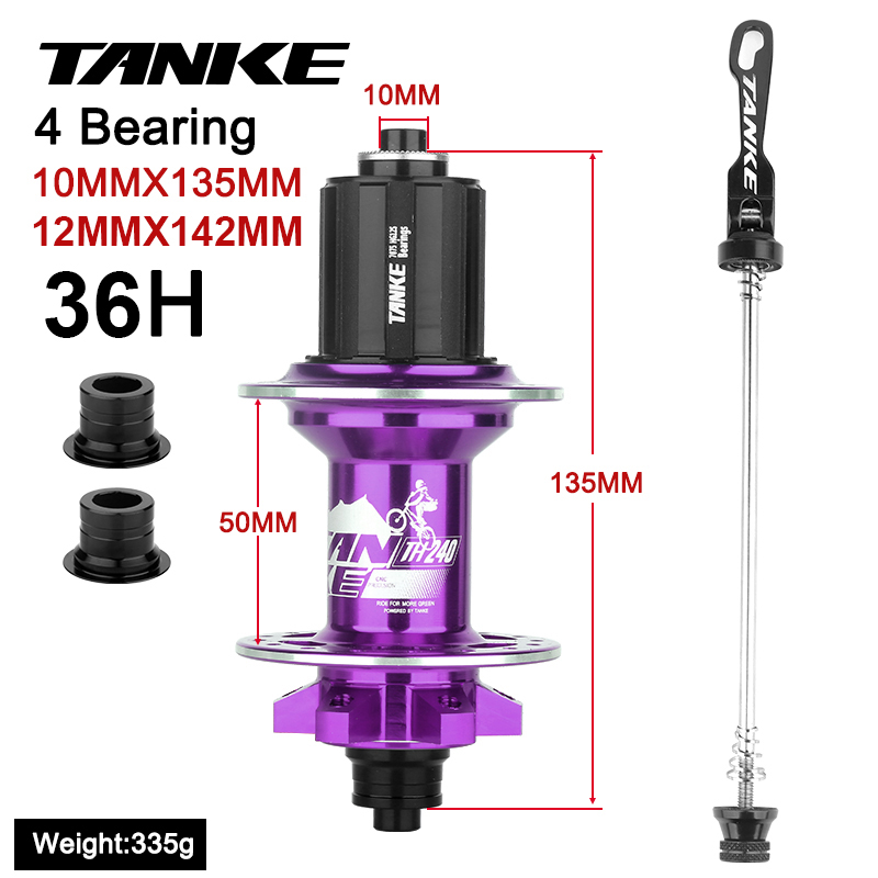 Mozzo TANKE-MTB, 36 fori 6 artigli 108 clic NBK, cuscinetto sigillato, mozzo freno a discoteca in lega di alluminio per montagna bicicletta, mozzo 7,8,9,10,11,12 velocità: prugna