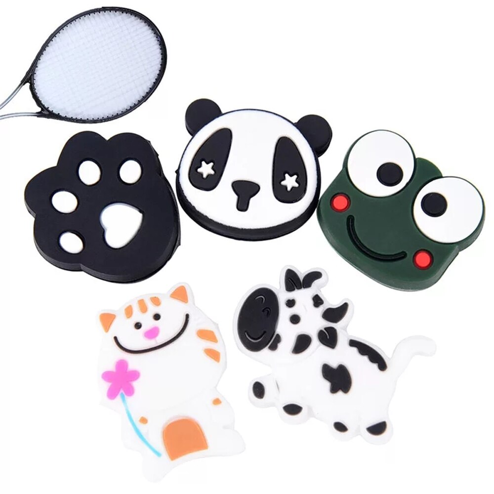 Lovely Cartoon Tennis Racket Vibration Dampener Tennis Racquet Anti-Shock Absorber Tennis Sports Auxiliary Tool
