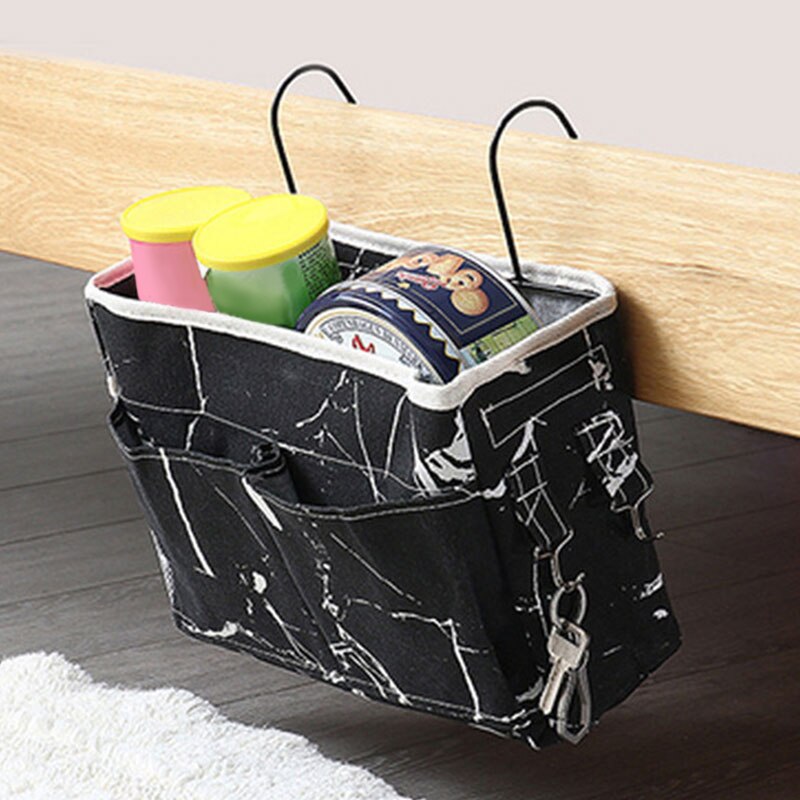 Canvas Nachtkastje Organizer Opknoping Boek Tas Met Haak Organisator Diversen Voor Thuis Keuken Slaapkamer Thuis Organisator: 5